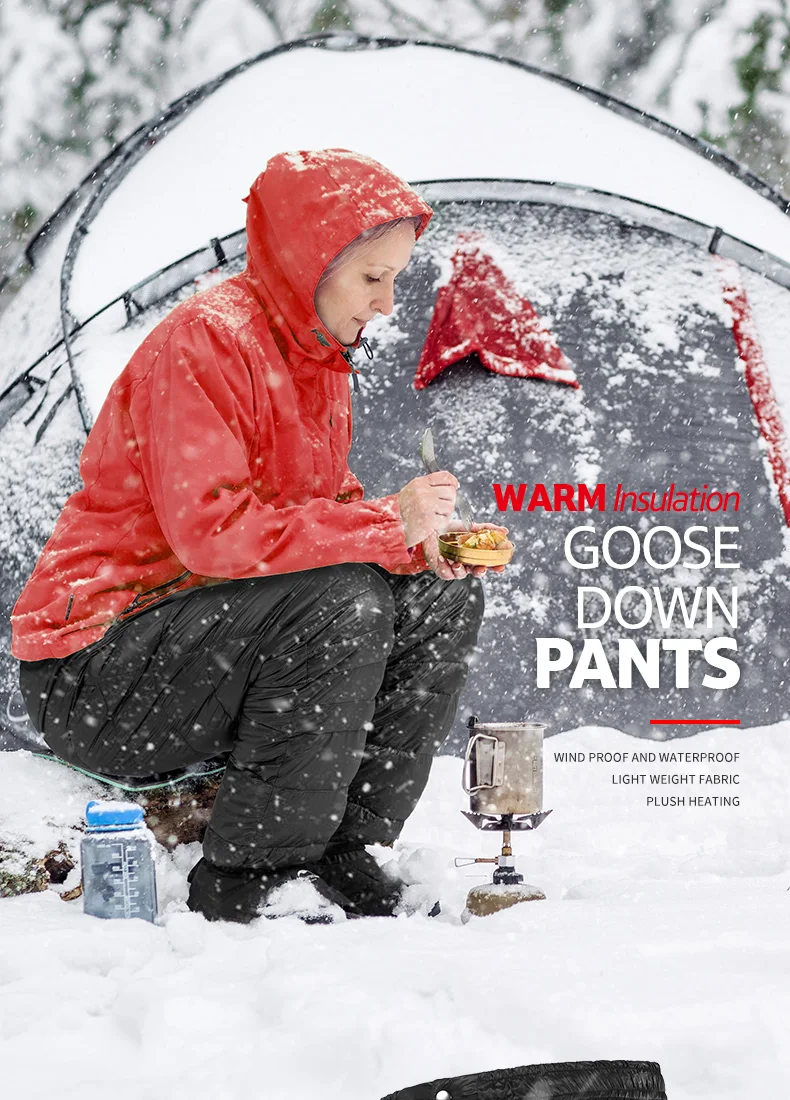 Naturehike Outdoor down pants waterproof wear men women mountaineering camping warm winter white goose down pants