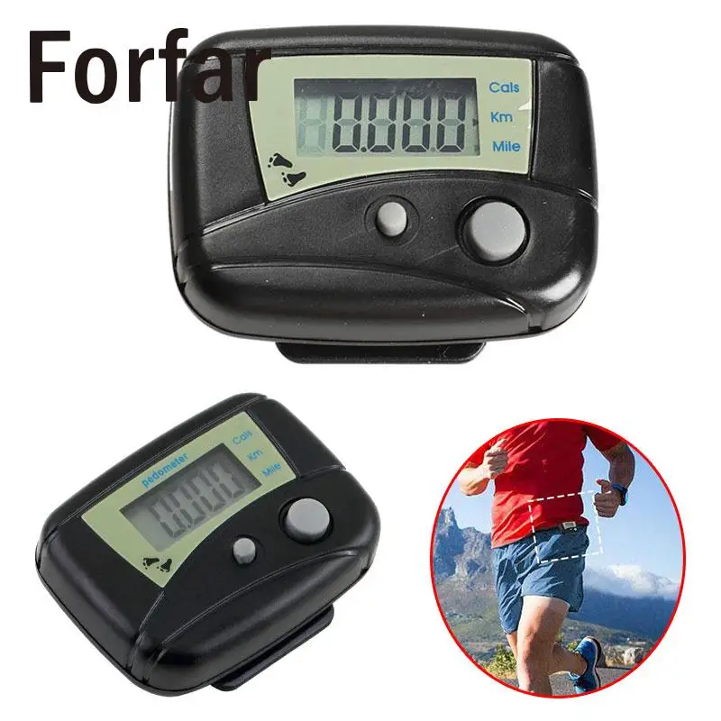 

Black Meter Calorie Counter Step Pedometer Digital Display Practical