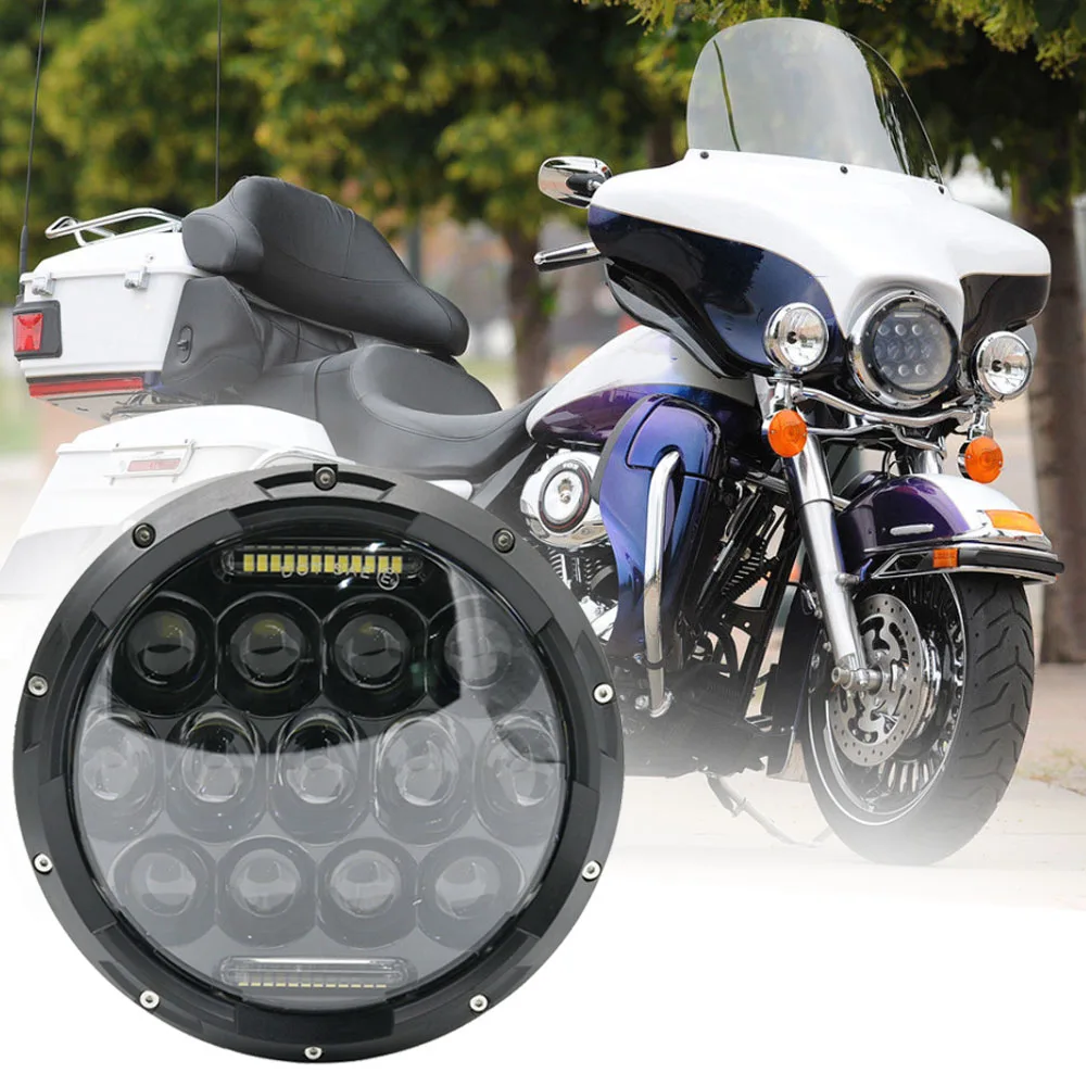 

7" LED Halo Headlight 7 INCH for Harley moto Motorcycle Headlamp DRL for Harley Street Glide Softail Road King 4 1/2" Fog Lights