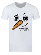 Wanna Kiss My Carrot Men’s White Christmas T-shirt Men T Shirt 2018 Summer 100% Cotton Simple Short-Sleeved Cotton T-Shirt