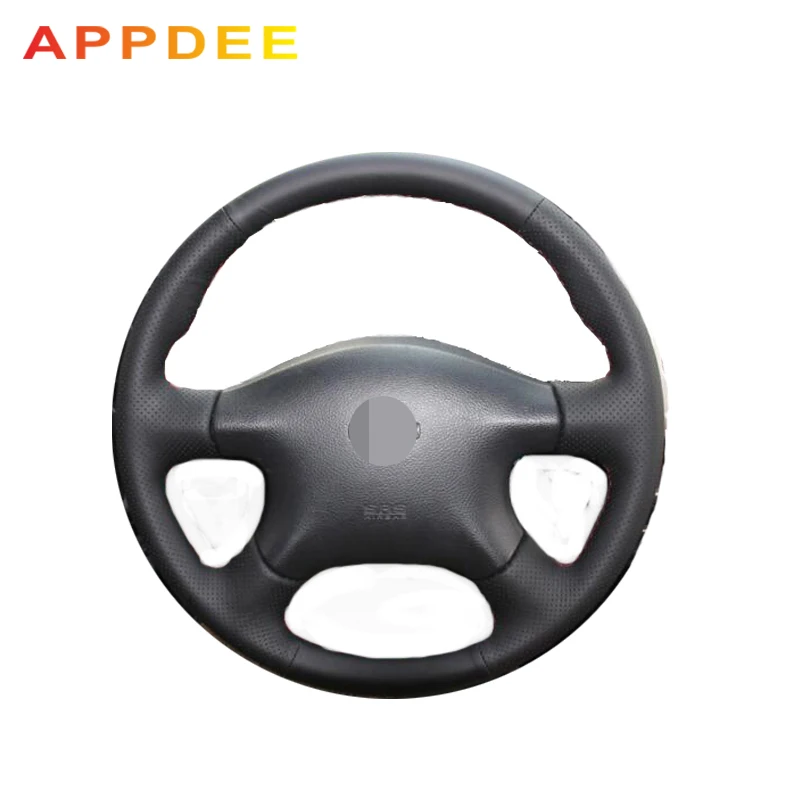 Appdee Черный подлинный кожаный чехол на руль для Nissan Almera N16 Pathfinder Primera Paladin X-Trail XTrail 2001-200