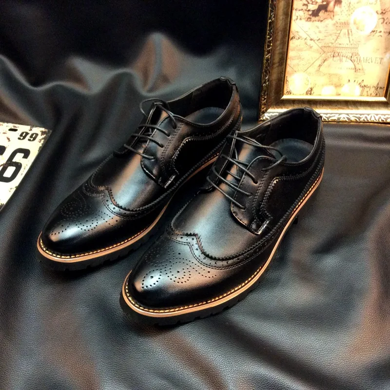 M-anxiu Mens Fashion Brogue Shoes Carved Lace Spell Color Shoes Dress Shoes Men's Business Casual Shoes 38-43