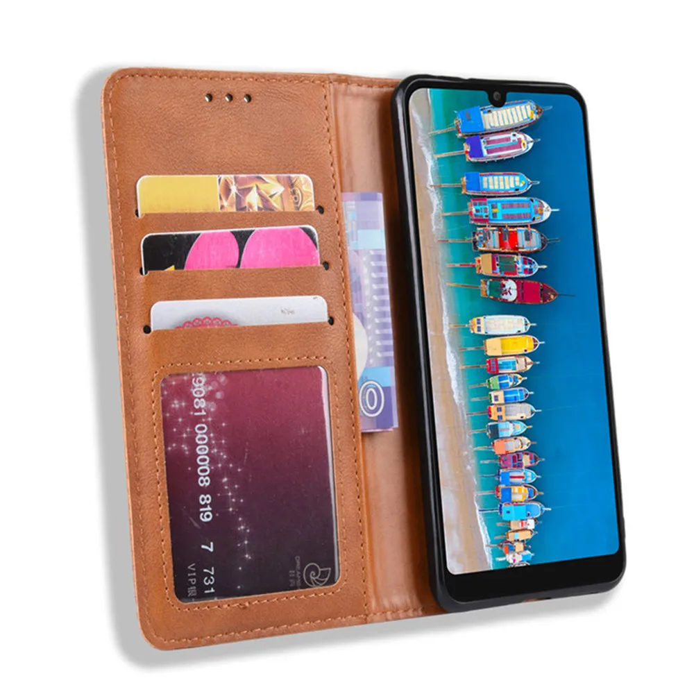 Чехол для Alcatel 3 2019 роскошный флип кошелек из искусственной кожи магнитный