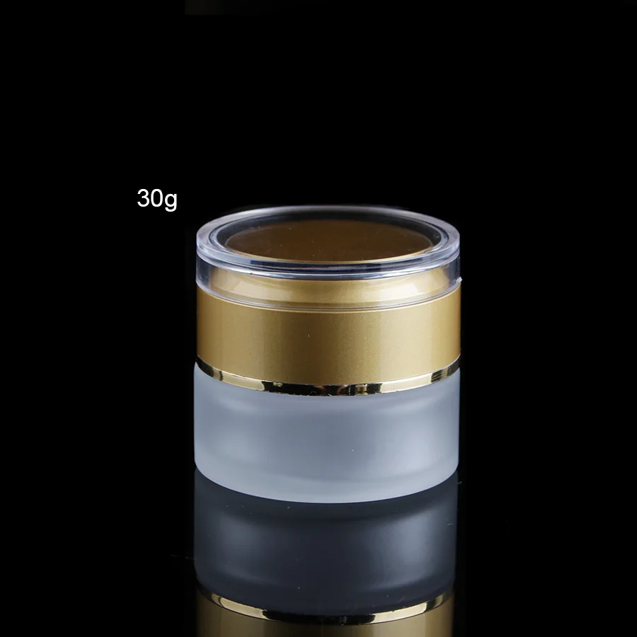Download 30g 1oz Frosted Clear Cosmetic Cream Glass Jar With Matte ...
