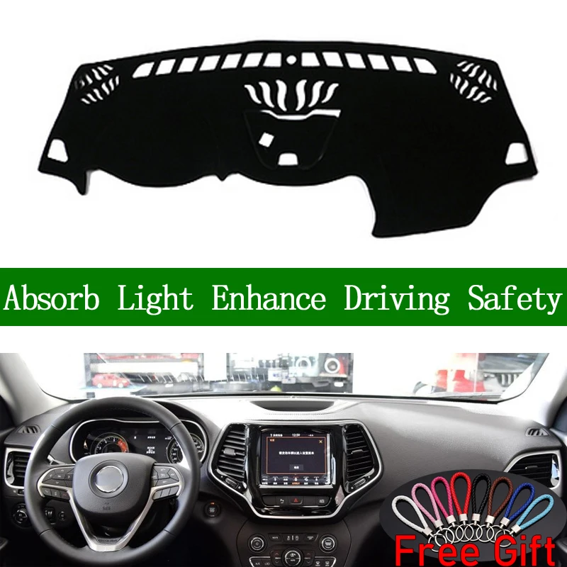 

For Jeep Cherokee 2016 2017 2018 2019 Dashboard Cover Sun Shade Non-slip Dash Mat Pad Carpet Car Stickers Interior Accessories