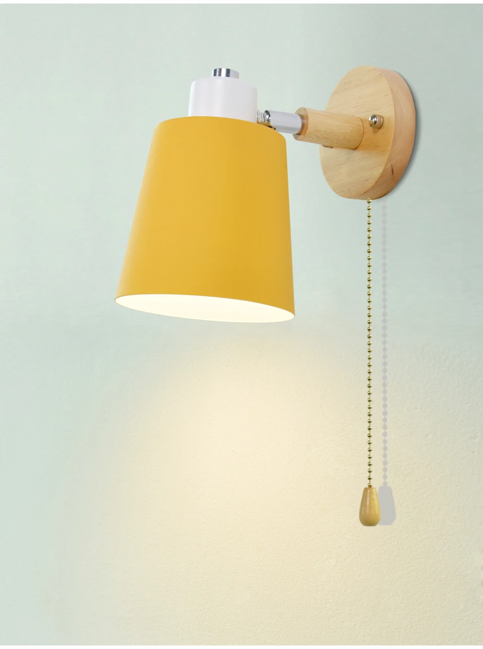 Современный деревянный настенный светильник s прикроватный настенный светильник E27 с выключателем на молнии бра скандинавский настенный светильник для спальни 5 цветов 85-285 в