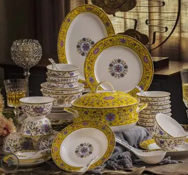 

Dinnerware Sets Dishes set household enamel tableware high-grade bone china
