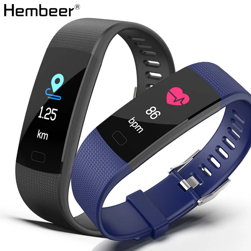 

Hembeer W1 Smart Bracelet Accurate Heart Rate Monitor Multi Sport Mode Fitness Tracker IP67 Waterproof Alarm Clock pk Fitbits