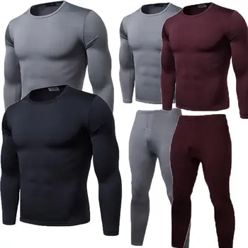 

2019 Winter Warm 2Pcs Men Underwear Long Johns Thermal Underwear Tops Bottoms Trousers Plus Size L-2XL