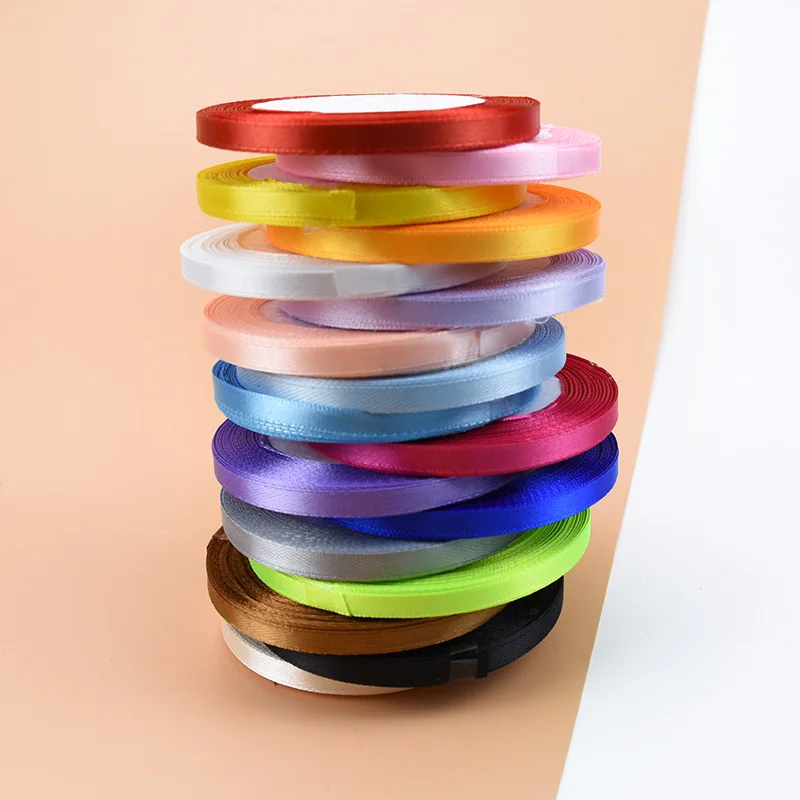 

25Yards 6mm 22 meters Satin Ribbons for Wedding Christmas Party Decoration DIY Bow Craft Ribbons Card Gifts Wrapping Supplies