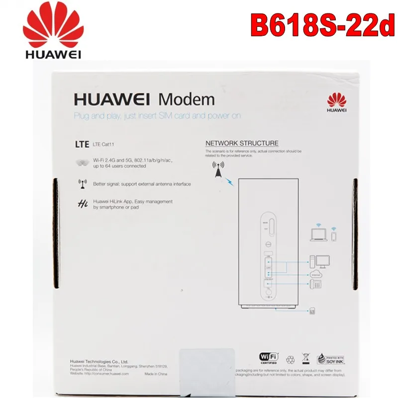 Разблокированный роутер Huawei 4G LTE B618 телефон 300 Мбит/с Мобильный Wi Fi Роутер со