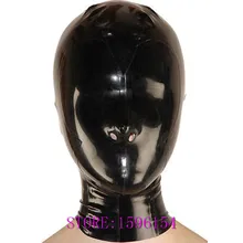 Полное покрытие резиновый капюшон из латекса фетиш черная маска Открытый ноздри только размера плюс Горячая Распродажа