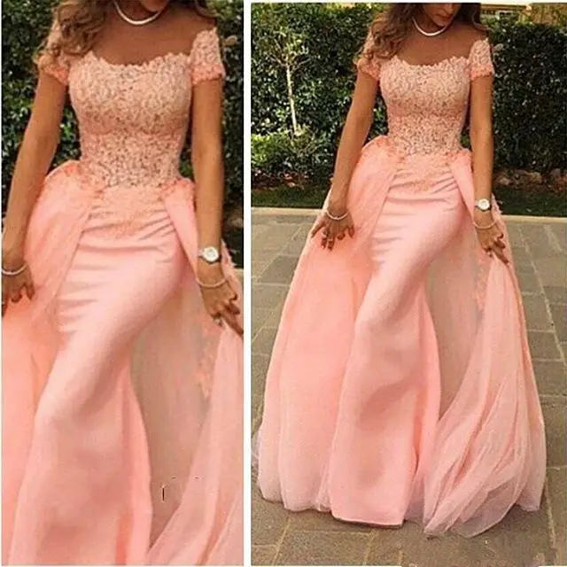 Special Price New Listing Scoop Neck Pink Off the Shoulder Prom Gown Short Sleeve Mermaid Long 2018 lace vestido de noiva bridesmaid dresses Special Price New Listing Scoop Neck Pink Off the Shoulder Prom Gown Short Sleeve Mermaid Long 2018 lace vestido de noiva bridesmaid dresses