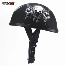 Cascos WOSAWE Vintage de moto de media cara casco de personaje famoso EPS forro ABS shell para Scooter Cruiser Chopper