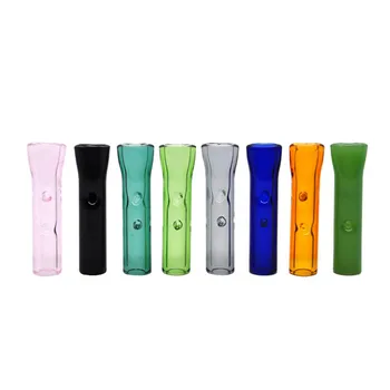 

2pcs Smoking Glass pipe Reusable Filter Tips Flat Head Glass Mouth Tips nozzle