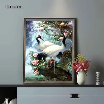 

Hand painted Birds Red-crowned Crane Painting By Numbers Paint Kits Oil Painting Number Canvas Pictures Living Room Office Decor