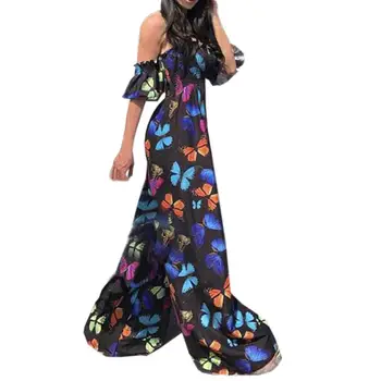 

Womail woman bodysuit Women Sexy Playsuit Butterfly Printed Off The Shoulder Party Clubwear Jumpsuit woman jumpsuits C30828