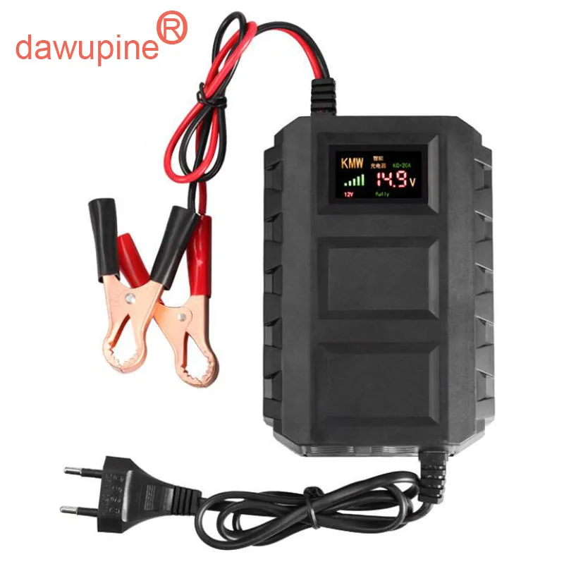 dawupine 12V 20A Car Battery Charger Lead-acid Battery Smart Charger For Motocycle Truck Water Bottle Dry Battery 