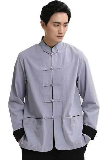 Shanghai Story chinese traditional men clothing oriental mens clothing tangzhuang tai chi shirt Kungfu Top For Man