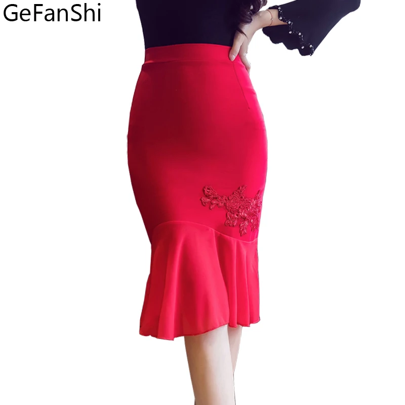 Женская шифоновая юбка с высокой талией, Лоскутная юбка-карандаш, Осень-зима, новая мода, корейский стиль, женские юбки размера плюс