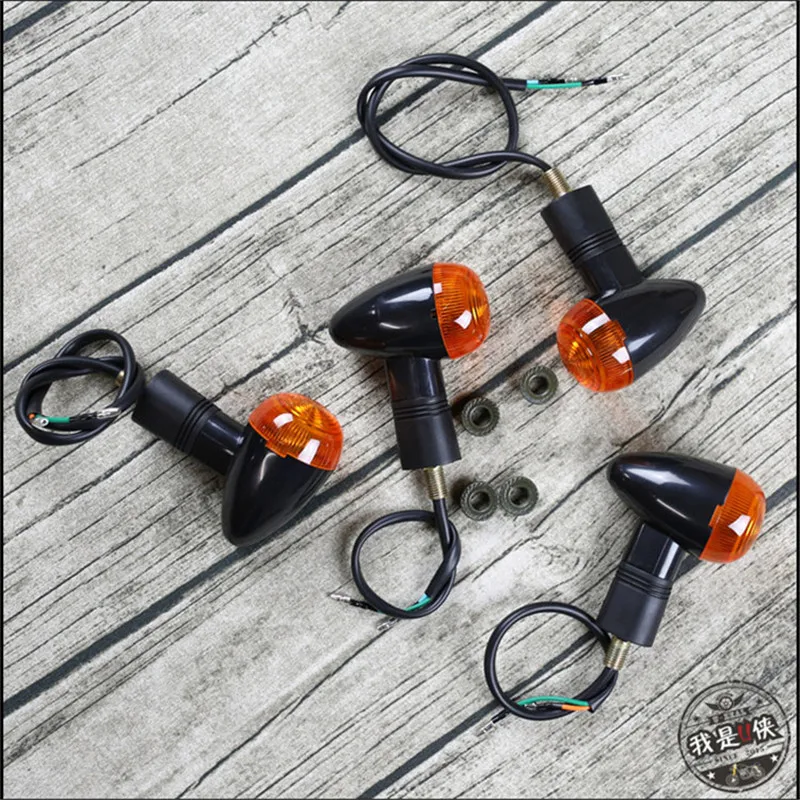 1 pair Black Chrome Motorcycle Bullet Turn Signal Indicators light Modified Motorbike Parts Retro Front Rear Blinker |
