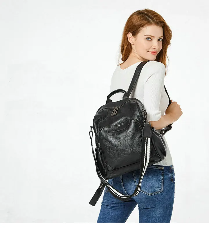 Новая модная женская сумка для отдыха mochila Дамский рюкзак для колледжа дорожные сумки и рюкзаки качественная кожаная сумка на плечо B43-95