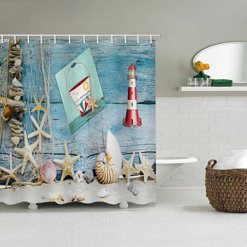 Buy Hoomall 1PC Waterproof Home Bath Curtains with 12