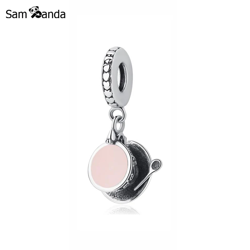 

New Original 100% 925 Sterling Silver Bead Charm Enchanted Tea Cup Pendant Charms Fit Pandora Bracelets Women Diy Jewelry