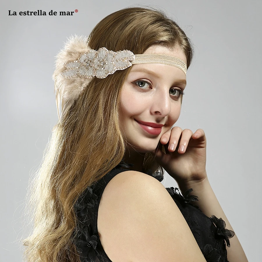 

Bridal accessories 2019 new handmade linen feather hair band wedding headdress hat wedding dress accessories veil bride hat