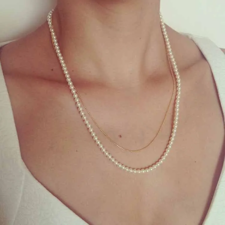 Elegant Double Layers Gold Thin Chain 