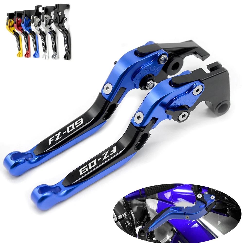 For Yamaha FZ-09 FZ09 FZ 09 2014-2015 Motorcycle Clutch Brake Lever Extendable Adjustable CNC Aluminum Motor Levers FZ-09 LOGO