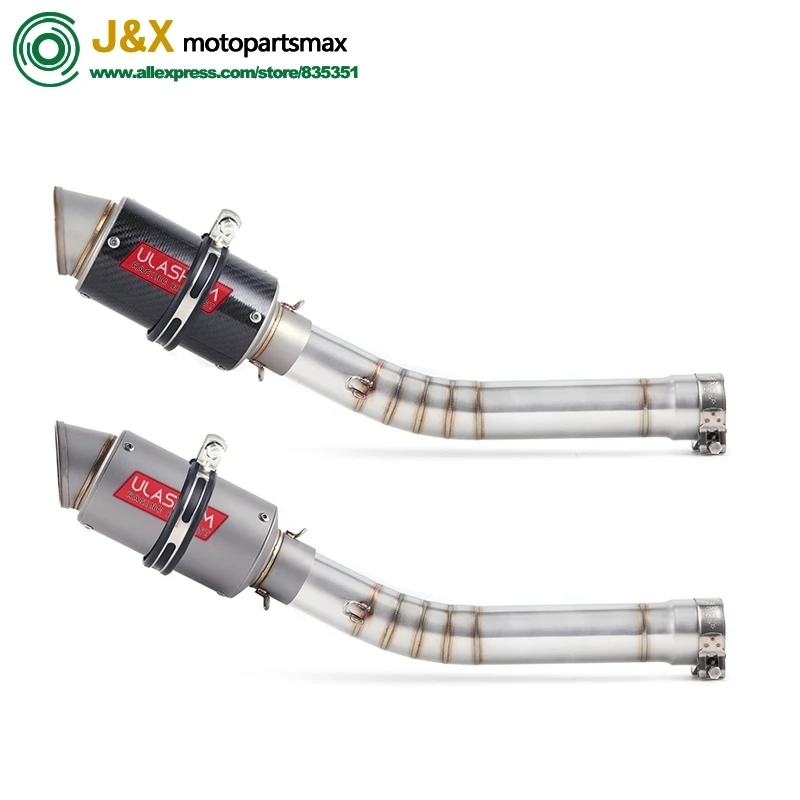 Motorcycle Stainless Steel Exhaust Escape Muffler Middle Link Pipe Slip
