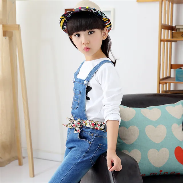 Girls Girls 2015 New Printed Belt Elastic Waist Children Jeans For Girl ...