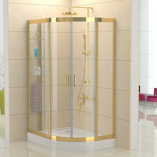 Bathroom Accessories Matt Black Frame Sector Sliding Glass Shower Room -  China Shower Enclosure, Shower Rooms