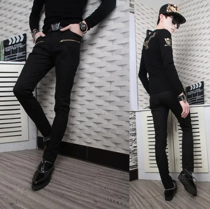 Mùa xuân mùa thu mới cá tính thời trang casual harem quần mens quần chân hàn quốc quần cho nam giới pantalon homme đen trắng