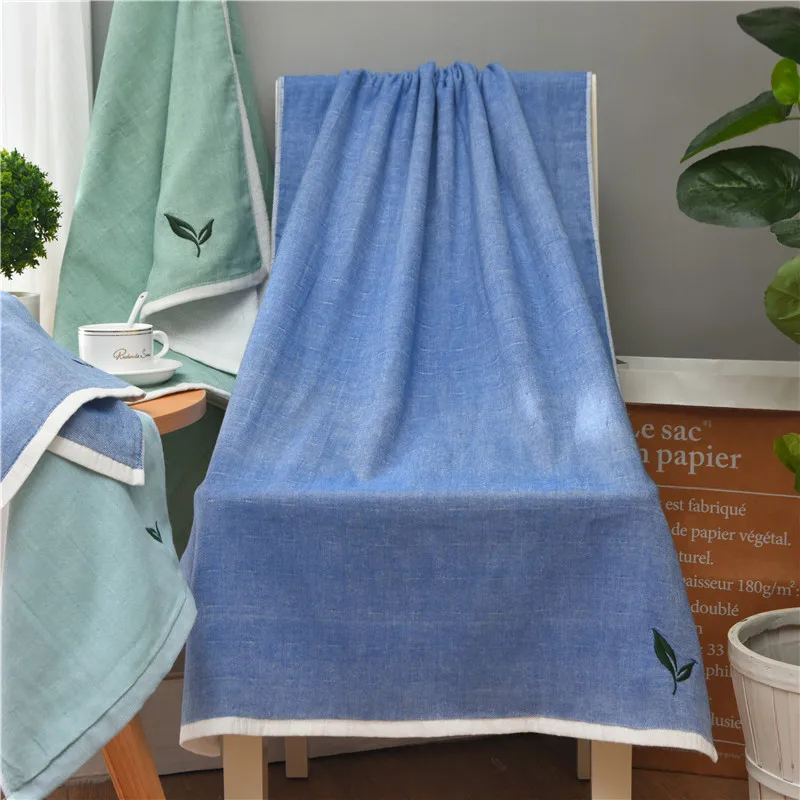 

Bathroom Bath Towel Set Super Absorbent Fashion Cotton Beach Towels Face Towel Leaf Embroidery Washcloth Home Textile
