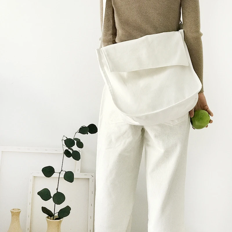 جديد المدرسة قدرة كبيرة الصلبة النساء حقائب كتف الأبيض الأسود Crossbody حقيبة رسل قماش قابل للتعديل الكتب أكياس B232