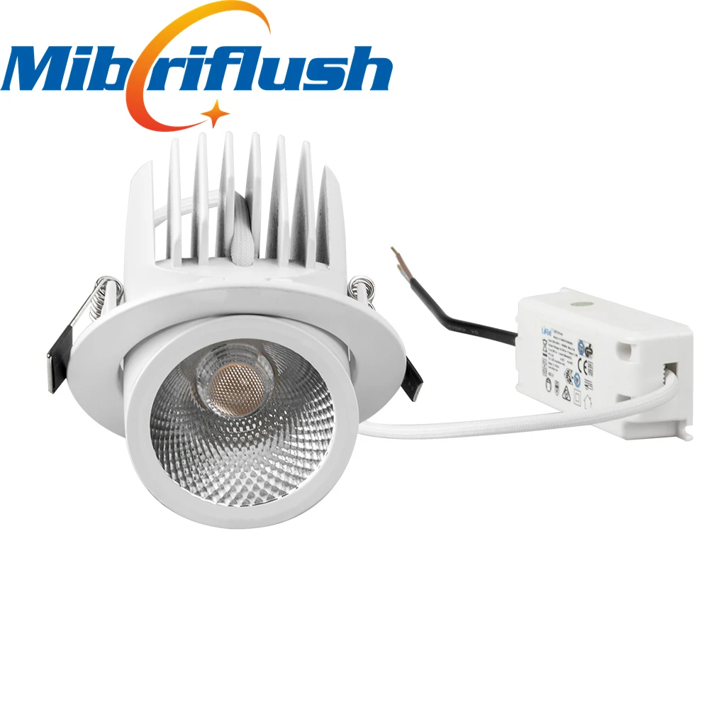 US $290.30 12pcslot 10w 2700k6000k 130LMW Adjustable recessed Bright Indoor Light COB LED Downlight Gimbal downlight 360 Degree