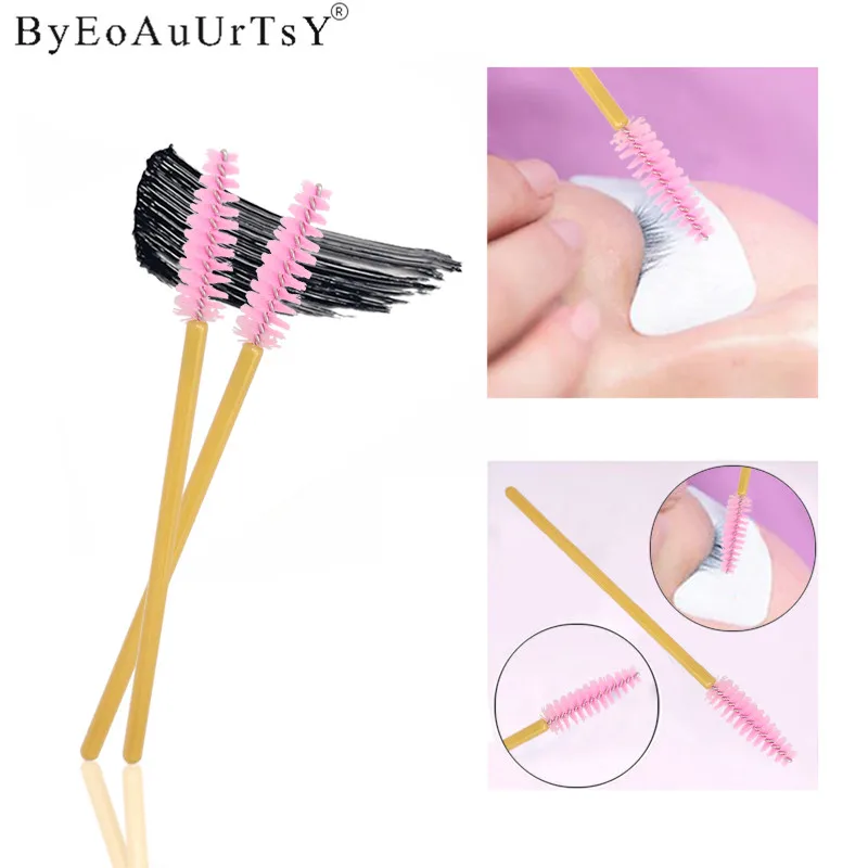 50pcs Disposable Eyelash Brush Mascara Wands Applicator Eyelash Comb Makeup Brushes Individual Lash Removing Swab Micro Brush    (6)