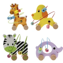 Детские головоломки из бисера, детские деревянные раздвижные животные горки раздвижные Бисер для игр развивающая игрушка