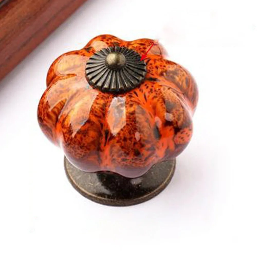 Retro to Old Ceramic Pumpkin Cabinet Drawer Handle Closet Cupboard Shoe Furniture Door Handles Pulls Pack of 12 | Обустройство дома