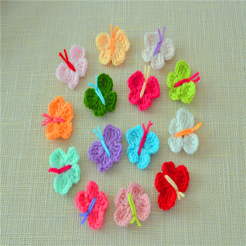 24 Pcs Lot Zaka Fashion Natural Cotton Crochet Lace Butterfly Patches