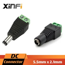 XinFi 10 пар(10 шт. женский+ 10 шт. мужской) Мужской Женский 5,5x2,1 мм DC мощность 12 в 24 В Jack разъем адаптера CCTV