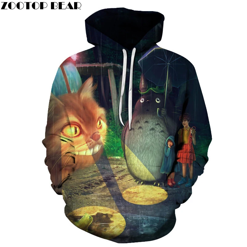 3D Cat Print Hoodies Men Sweatshirts Tracksuits Casual Male Fashion
