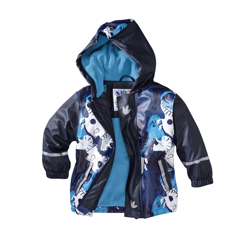 

New 2019 Children Outerwear Boys Jacket Kids PU Leather Plus Velvet Raincoats Poncho Waterproof Windproof Outdoor Jackets Coat