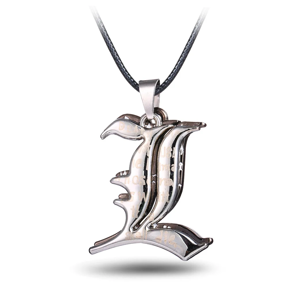 Hot Anime Death Note Silver 2 Rows Shape Pendant Necklace Double Alloy Metal Cosplay Choker For Women Men Trinket | Украшения и