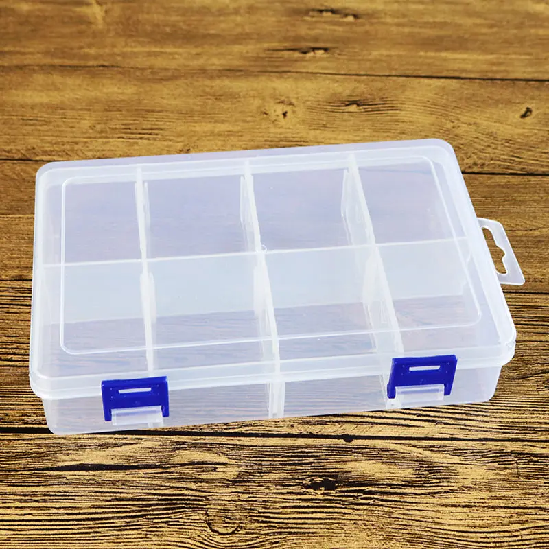 

Fashion Essential 8 Compartment Storage Box Practical Adjustable Plastic Case for Bead Rings Jewelry Display Organizer