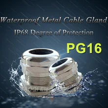 1 шт. PG16 никель латунь металл IP68 Водонепроницаемые кабельные сальники разъем провода сальники для 10-14 мм кабель