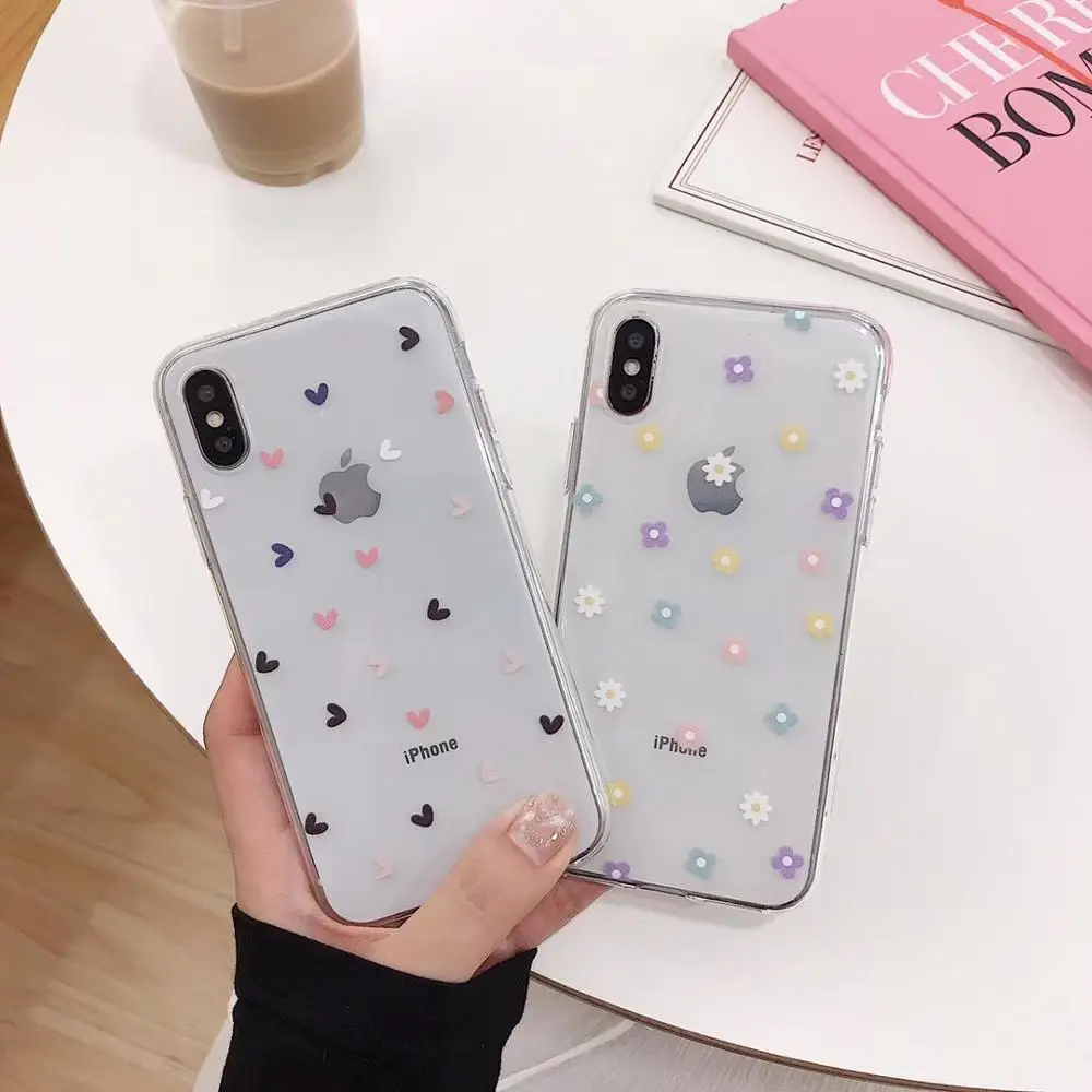 

Phone Case for iPhone6 6 Plus 7 7 Plus 8 8 Plus X XS XR XS Max Little Flower transparent Soft tpu Cover Case