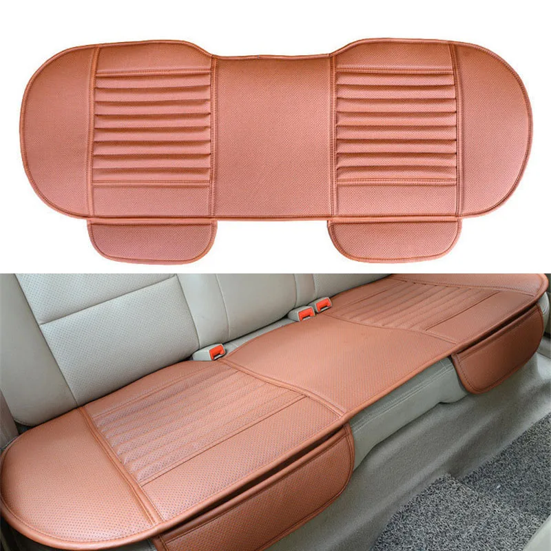 Универсальный автомобильный чехол на заднее сиденье, защита, дышащий, из искусственной кожи, подушка на сиденье, коврик, 4 цвета, для автомобильного стула - Название цвета: Brown